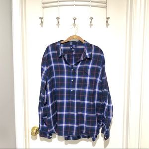 Gap - XL plaid long sleeve 3/4 button up